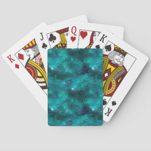 Teal Galaxy Series Design 8  Pokerkaarten