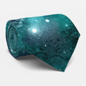 Teal Galaxy Series Design 8 Stropdas (Opgerold)