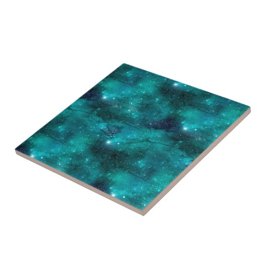 Teal Galaxy Series Design 8 Tegeltje (Zijkant)