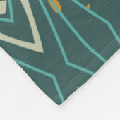 Teal Geometric Abstract Diamond Fleece Blanket (Hoek)