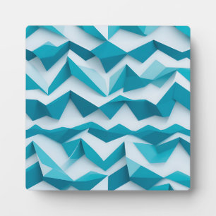 Teal geometrisch chevron 3D-patroon Fotoplaat