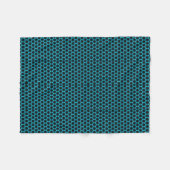 Teal geometrisch honingraatpatroon fleece deken (Voorkant (Horizontaal))