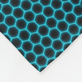 Teal geometrisch honingraatpatroon fleece deken (Hoek)