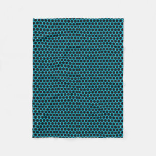 Teal geometrisch honingraatpatroon fleece deken