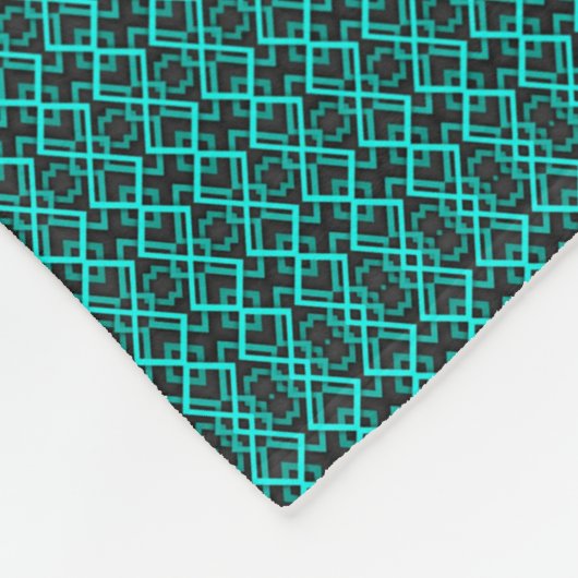 Teal geometrische rooster deken (Hoek)
