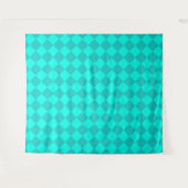 Teal geruite diamant patroon  wandkleed (Voorkant (horizontaal))