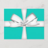 Teal Gift Card with Bow Postcard Briefkaart (Voorkant)