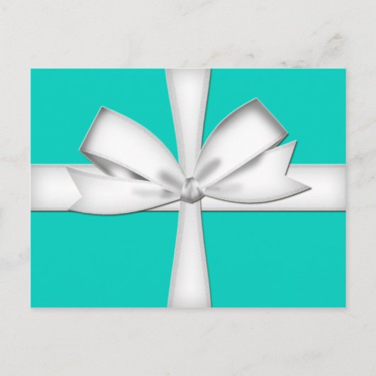 Teal Gift Card with Bow Postcard Briefkaart (Voorkant)