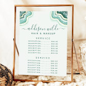 Teal Glitter Agate Geode Service Prijsmenu Menu