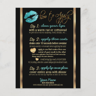 Teal Glitter Lip Instructies Flyer