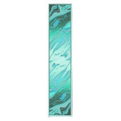 Teal glitter marble medium table runner korte tafelloper (Voorkant)