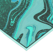 Teal glitter marble medium table runner korte tafelloper (Hoek)
