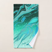 Teal glitterspaan bad handdoek (Handdoek)