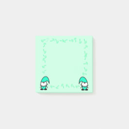 Teal Gnomes with Mushrooms Post-it® Notes