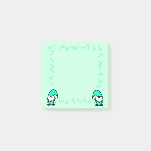 Teal Gnomes with Mushrooms Post-it® Notes (Voorkant)