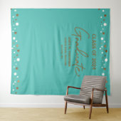 Teal Gold Afstudeerklas 2024 achtergrond afstudere Wandkleed (In Situ (horizontaal))
