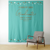Teal Gold Afstudeerklas 2024 achtergrond afstudere Wandkleed (In situ)