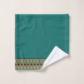 Teal Gold and Black Geometric Pattern Bad Handdoek (Wasdoekje)