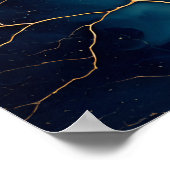 Teal Gold Fluid Art Abstract Poster (Hoek)