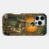 Teal & Gold iPhone 16 Pro Max Case | Elegant Egypt Hoesje (Achterkant horizontaal)