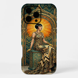 Teal & Gold iPhone 16 Pro Max Hoesje | Elegant Egy
