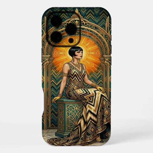 Teal & Gold iPhone 16 Pro Max Hoesje | Elegant Egy (Achterkant)