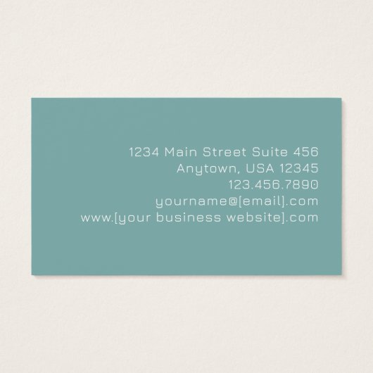 Teal Gold Modern Abstract Monogram Business Cards Visitekaartje (Achterkant)