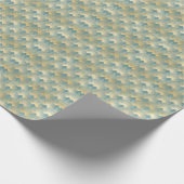 Teal gold pattern, fan feather pattern, Art Deco c Cadeaupapier (Hoek)