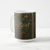 Teal Gold Resilient Affirmation Classic Mug Koffiemok (Voorkant links)