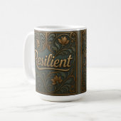 Teal Gold Resilient Affirmation Classic Mug Koffiemok (Voorkant links)