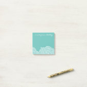 Teal golven post-it® notes (Op bureau)