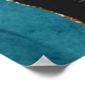 Teal Goud Agaat Donker 12-Tafel Trouw Stoelenindel Poster (Hoek)