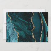 Teal Goud Agaat Donkere Bewaar de Datum Kaart (Achterkant)