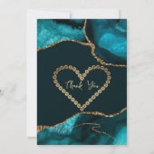 Teal Goud Agaat Geode Verjaardag Bedankkaart (Achterkant)