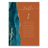 Teal Goud Agaat Verbrand Oranje Trouw Kaart (Voorkant)