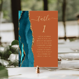 Teal Goud Agaat Verbrand Oranje Trouw Kaart