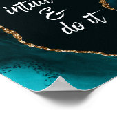 Teal Goud Agate BossLady Regels Motiverende Spreuk Poster (Hoek)