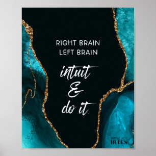 Teal Goud Agate BossLady Regels Motiverende Spreuk Poster