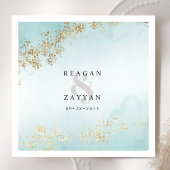  Teal & Goud Aquarel Servet