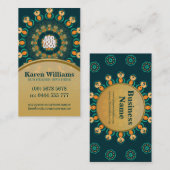 Teal+Goud GeoCircle Visitekaartje (Voorkant / Achterkant)