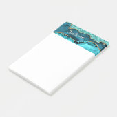Teal Goud Glitter Post-it® Notities Persoonlijke N Notes (Schuin)