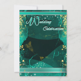 Teal & Goud Marmer Plat Kaart