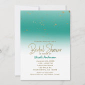 Teal & Goud Moderne Glam BRUIDSSCHONER Elegant Kaart (Voorkant)