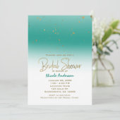 Teal & Goud Moderne Glam BRUIDSSCHONER Elegant Kaart (Staand voorkant)