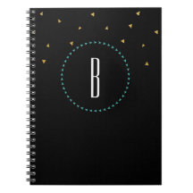 Teal Goud Zwarte Driehoeken Modern Notitieboek Jou