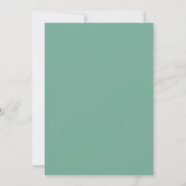Teal Gouden Blad Huwelijk Kaart (Achterkant)