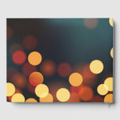 Teal Gouden Bokeh Slingerlichten Trouw Gastboek Gastenboek (Achterkant)