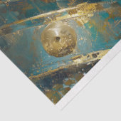 Teal Gouden Draak Vrouw Steampunk Decoupage Kunst Tissuepapier (Detail)
