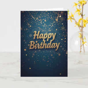 Teal Gouden Glitter Verjaardagskaart Kaart