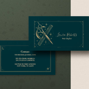 Teal Gouden Hemelse Haarstylist Visitekaartje